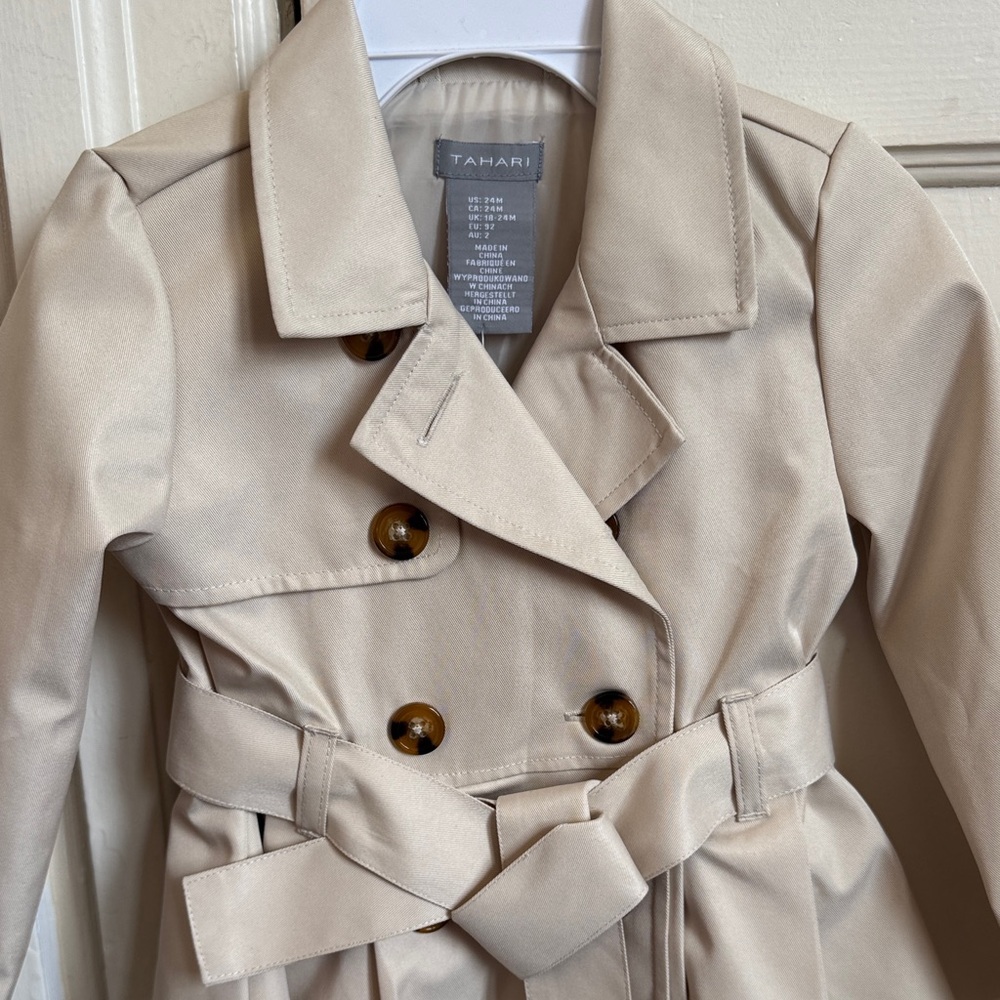 Tahari Light Tan Double-Breasted Coat
